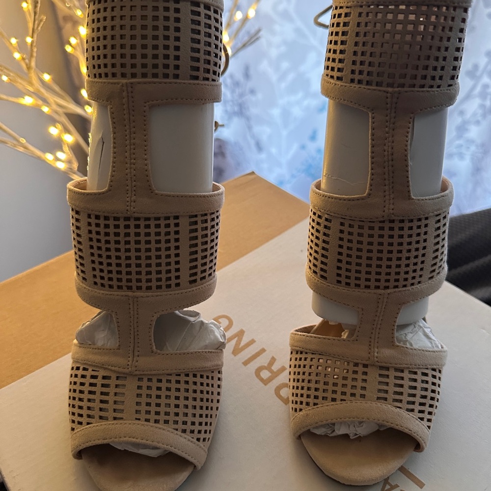 Call It Spring Beige Cutout Heels